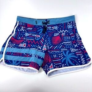 Hurley‎ Phantom Blue and Red Graphic Swim Shorts